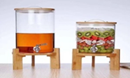 Transparent Glass Water Dispenser with wooden lid