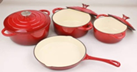 C&E Red Set Of Pots